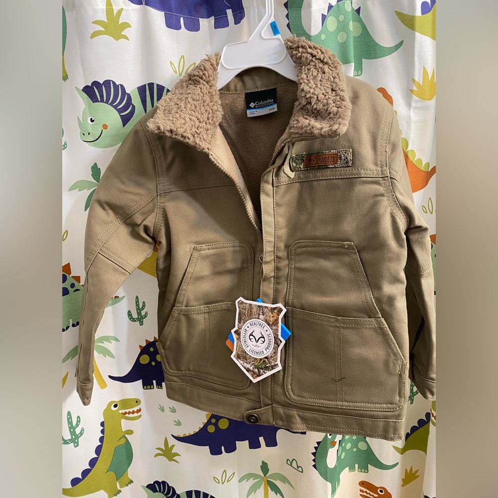 NWT Columbia Youth Canvas fleece lined jacket size xxs